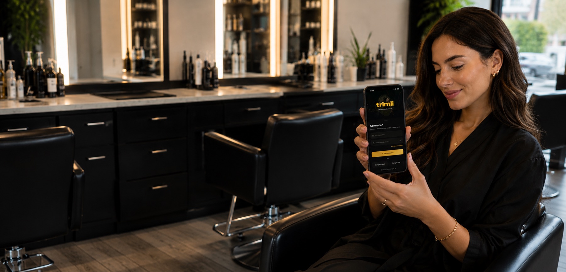 Cliente Trimli réservant sa prestation depuis l'app