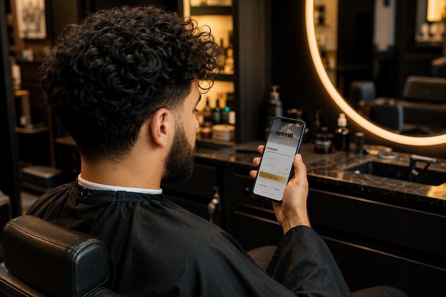 Professionnel Trimli gérant son activité depuis l'app